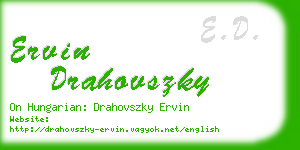 ervin drahovszky business card